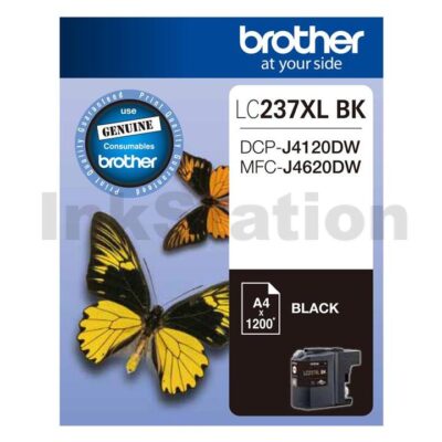 Genuine Brother LC-237XLBK High Yield Black Ink Cartridge - 1,200 pages