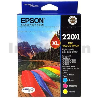 Epson 220XL Genuine High Yield Ink Value Pack [C13T294692] [1BK,1C,1M,1Y]