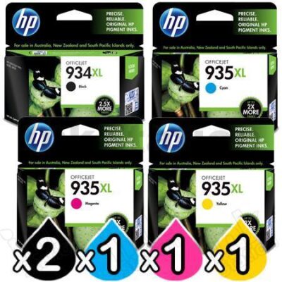5 Pack HP 934XL + 935XL Genuine High Yield Inkjet Cartridges C2P23AA - C2P26AA [2BK,1C,1M,1Y]