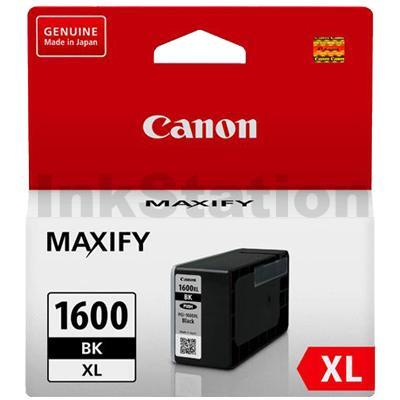 Canon PGI-1600XLBK Genuine Black High Yield Ink Cartridge - 1,200 pages