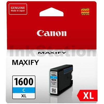 Canon PGI-1600XLC Genuine Cyan High Yield Ink Cartridge - 900 pages