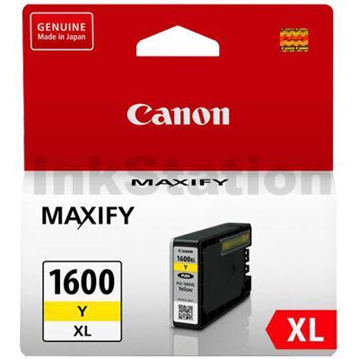 Canon PGI-1600XLY Genuine Yellow High Yield Ink Cartridge - 900 pages