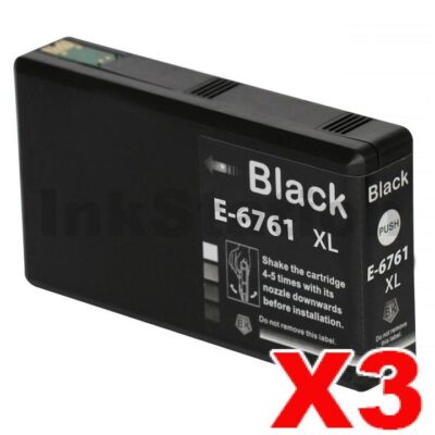 3 x Epson 676XL Compatible Black Ink Cartridge - 2,400 pages [C13T676192]