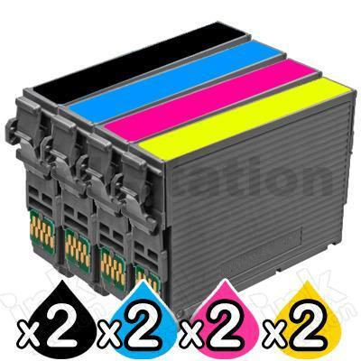 8 Pack Epson 252XL Compatible Ink Cartridges [C13T253192-C13T253492] [2BK,2C,2M,2Y]