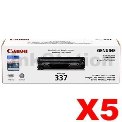 5 x Genuine Canon CART-337 Black Toner Cartridge - 2,100 pages
