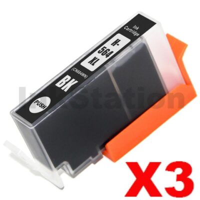 3 x HP 564XL Compatible Black High Yield Inkjet Cartridge CN684WA - 550 Pages