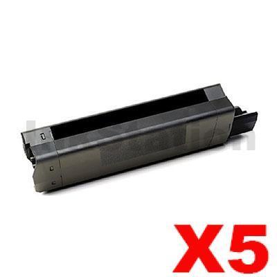 5 x OKI C5100/C5200/C5300/C5400/C5400N Compatible Black Toner Cartridge 5,000 pages
