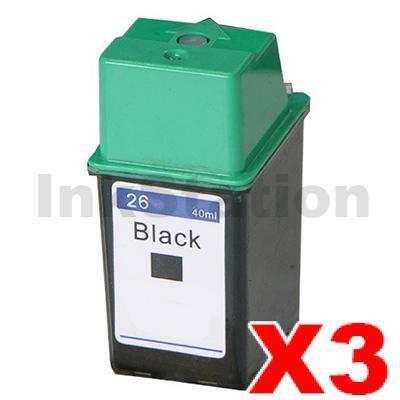 3 x HP 26 Compatible Black Inkjet Cartridge 51626AA
