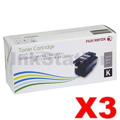 3 x Genuine Fuji Xerox Docuprint CM115 CP115 CP116 CM225 CP225 Black High Yield Toner Cartridge (CT202264) - 2,000 pages