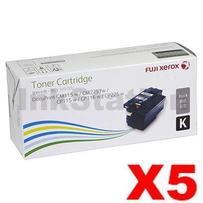 5 x Genuine Fuji Xerox Docuprint CM115 CP115 CP116 CM225 CP225 Black High Yield Toner Cartridge (CT202264) - 2,000 pages