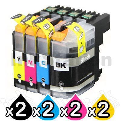 8 Pack Brother LC-237XLBK + LC-235XLC/M/Y High Yield Compatible Ink Cartridges [2BK,2C,2M,2Y]