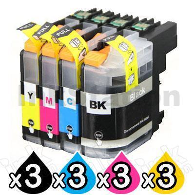 12 Pack  Brother LC-237XLBK + LC-235XLC/M/Y High Yield Compatible Ink Cartridges [3BK,3C,3M,3Y]