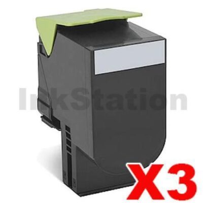 3 x Lexmark (70C8HK0) Compatible CS310 / CS410 / CS510 Black High Yield Toner Cartridge - 4,000 pages