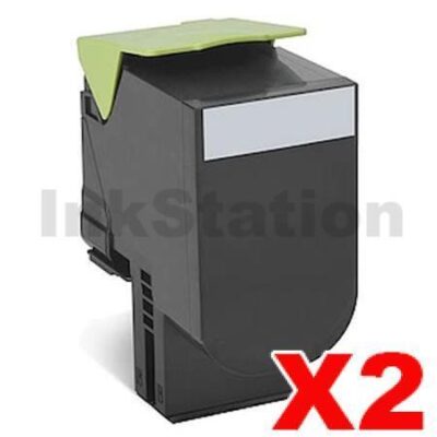 2 x Lexmark (70C8HK0) Compatible CS310 / CS410 / CS510 Black High Yield Toner Cartridge - 4,000 pages