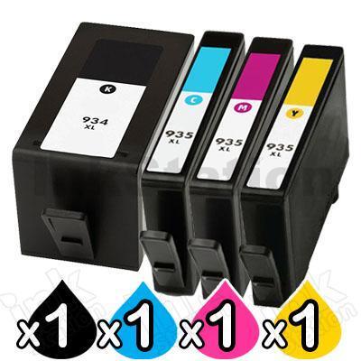 4 Pack HP 934XL + 935XL Compatible High Yield Inkjet Cartridges C2P23AA - C2P26AA [1BK,1C,1M,1Y]