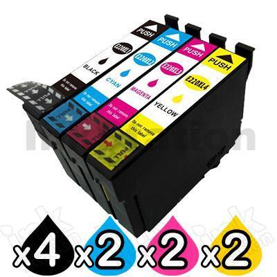 10 Pack Compatible Epson 220XL (C13T294192-C13T294492) High Yield Ink Combo [4BK,2C,2M,2Y]