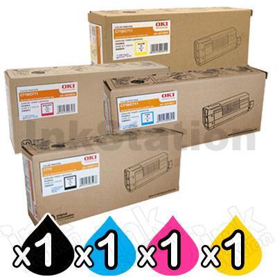 4 Pack Oki Genuine C710N/ C711N Toner Combo (44318612-44318609)