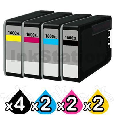 10 Pack Canon PGI-1600XL Compatible High Yield Ink Cartridge [4BK,2C,2M,2Y]