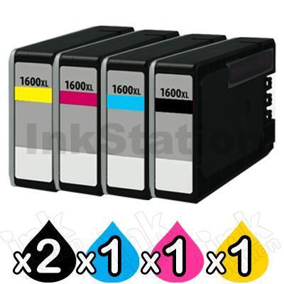 5 Pack Canon PGI-1600XL Compatible High Yield Ink Cartridge [2BK,1C,1M,1Y]