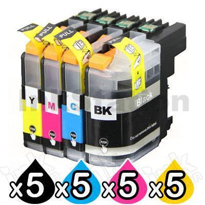 20 Pack  Brother LC-237XLBK + LC-235XLC/M/Y High Yield Compatible Ink Cartridges [5BK,5C,5M,5Y]