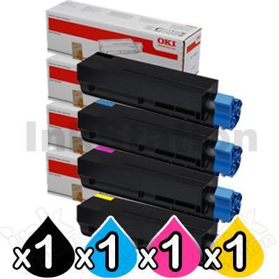 4 Pack OKI MC873 Genuine Toner Combo (45862832-45862828)