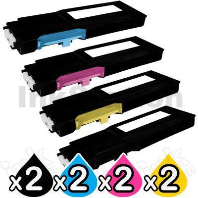2 sets of 4 pack Dell C2660dn / C2665dnf Compatible Toner Combo [2BK,2C,2M,2Y]