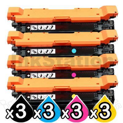 3 sets of 4 Pack HP CF330X-CF333A (654A/654X) Compatible High Yield Toner Cartridges [3BK,3C,3M,3Y]