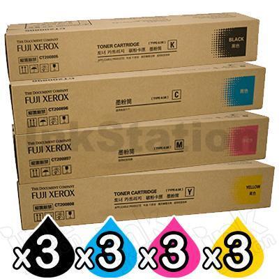 3 sets of 4 Pack Fuji Xerox DocuPrint CM415AP Genuine Toner Combo (CT202352-CT202355)