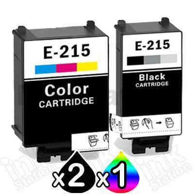 3 Pack Compatible Epson 215 [2BK+CL] Ink Combo [C13T215192+C13T216092]