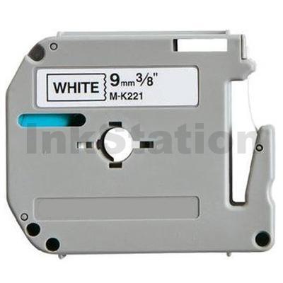 Brother M-K221 Compatible 9mm Black Text on White Tape - 8 meters
