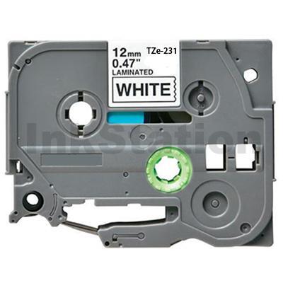 Brother TZe-231 Compatible 12mm Black Text on White Laminated Tape - 8 meters