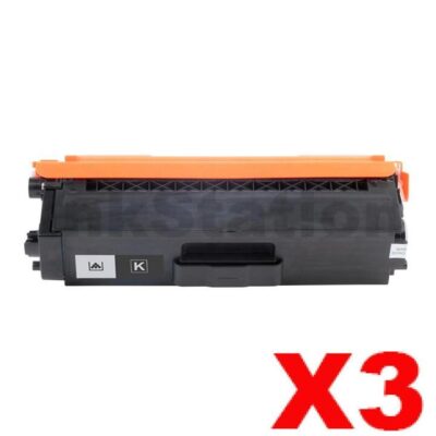 3 x Compatible Brother TN-349BK Black Toner Cartridge - 6,000 pages