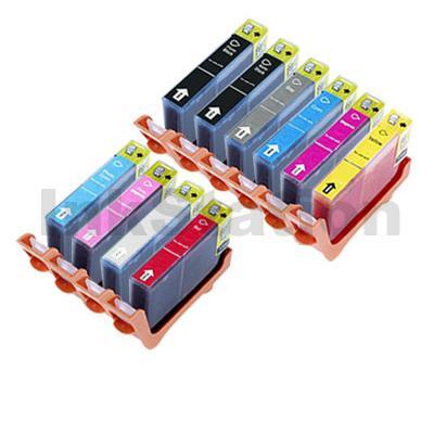 10-Pack Compatible Canon PGI-72 Ink Combo [1MBK+1PBK+1C+1M+1Y+1GY+1PC+1PM+1R+1CO]