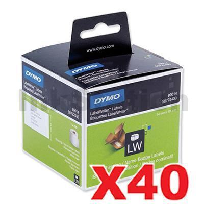40 x Dymo SD99014 / S0722430 Genuine White Label Roll 54mm x 101mm -220 labels per roll