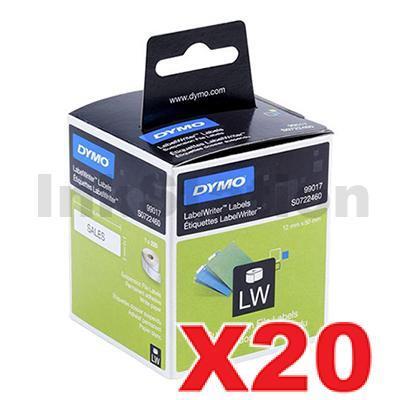 20 x Dymo SD99017 / S0722460 Genuine White Label Roll 12mm x 50mm - 220 labels per roll