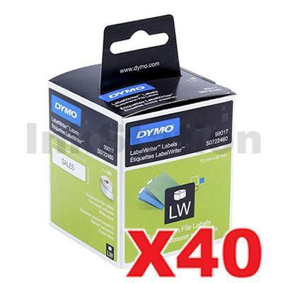 40 x Dymo SD99017 / S0722460 Genuine White Label Roll 12mm x 50mm - 220 labels per roll