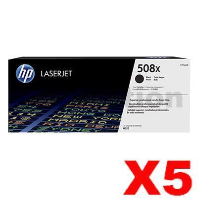 5 x HP 508X (CF360X) Genuine Black Toner Cartridge - 12,500 pages