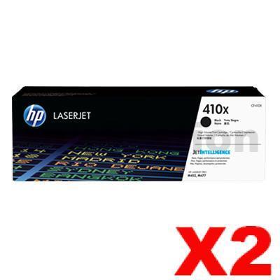 2 x HP 410X (CF410X) Genuine Black Toner Cartridge - 6,500 pages