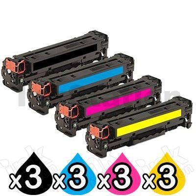 3 sets of 4 Pack HP 410X (CF410X-CF413X) Compatible Toner Cartridges [3BK,3C,3M,3Y]