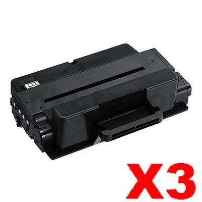 3 x Compatible Samsung ML-3710/ SCX-5637/ SCX-5737 (MLT-D205E 205) Black Extra High Yield Toner SU953A - 10,000 pages