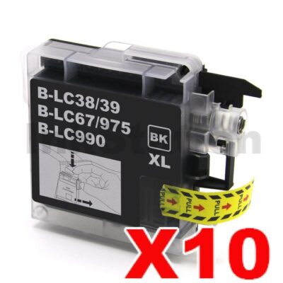 10 x Brother LC-39BK Compatible Black(High-Capacity) - 300 pages