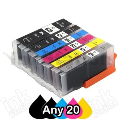 Any 20 Pack Compatible Canon PGI-670XL, CLI-671XL High Yield Inkjet Combo [BK,PBK,C,M,Y,GY]