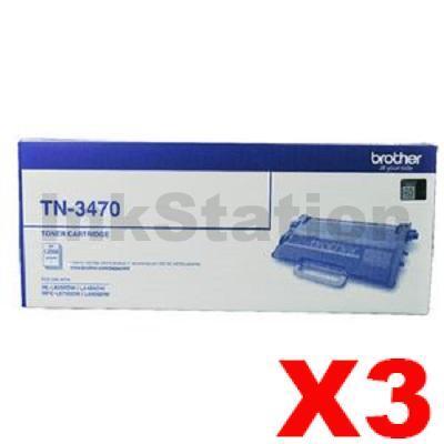 3 x Brother TN-3470 Genuine Toner Super High Yield - 12,000 pages