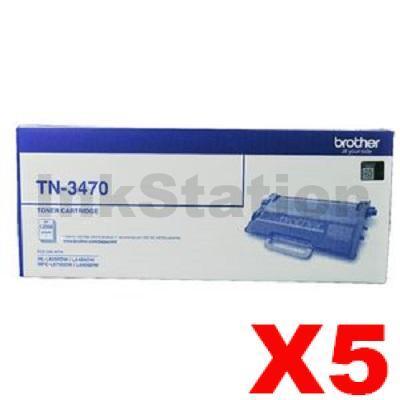 5 x Brother TN-3470 Genuine Toner Super High Yield - 12,000 pages