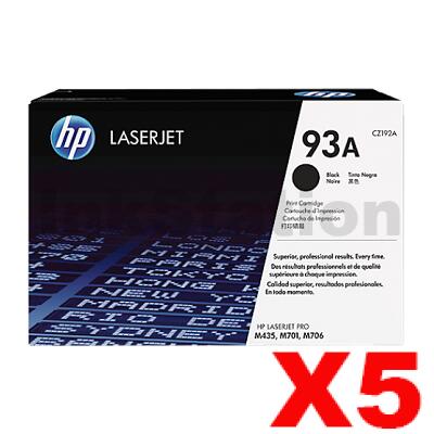 5 x HP 93A CZ192A Genuine Toner Cartridge - 12,000 pages