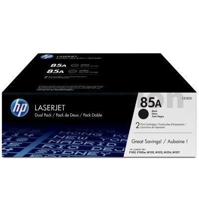 1 x HP CE285A (85A) Genuine [TWIN PACK] Black Toner Cartridge [2BK] - 1,600 Pages each