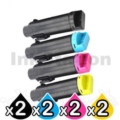 2 sets of 4-Pack Compatible Dell H625, H625cdw, H825, H825cdw, S2825, S2825cdn Toner Combo [2BK+2C+2M+2Y]