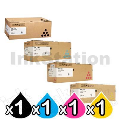 4 Pack Ricoh SPC250DN / SPC250SF (407547-407550) Genuine Toner Combo [BK+C+M+Y]
