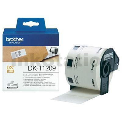 Brother DK-11209 Genuine Black Text on White Die-Cut Paper Label Roll 29mm x 62mm - 800 labels per roll