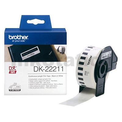 Brother DK-22211 Genuine Black Text on White Continuous Film Label Roll 29mm x 15.24m